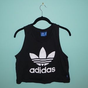 Black adidas tank crop top